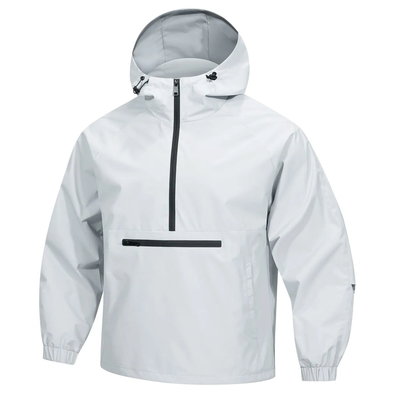 Men's Korean-style loose corduroy half-zip hooded sweater jacket in multiple colours