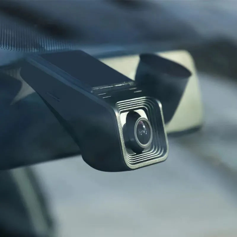 HD 1080p night vision driving recorder unit with WiFi connectivity for smartphone control.