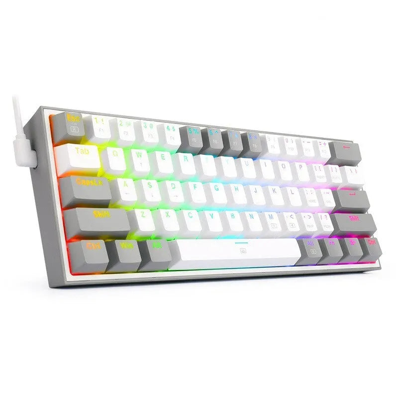 k617 wired mechanical keyboard with RGB backlighting and dual-colour keycaps