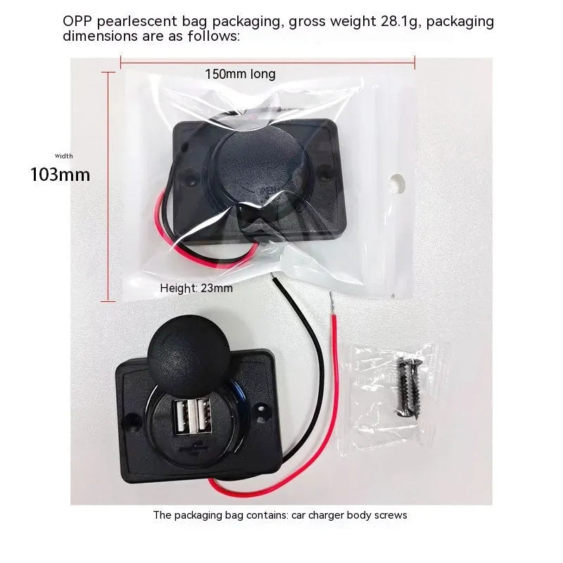 Black 12-24V USB car charger with 3.1A output for vehicle installation