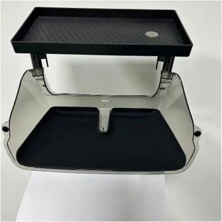 Black ABS storage box for Tesla Model 3 and Y, positioned under the centre touchscreen.