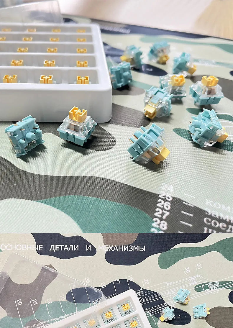 Tiger Mo Sea Salt Lemon PRO Keyboard Shaft Body - 36 mechanical keyboard switches in lemon colour