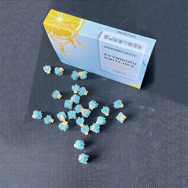Tiger Mo Sea Salt Lemon PRO Keyboard Shaft Body - 36 mechanical keyboard switches in lemon colour