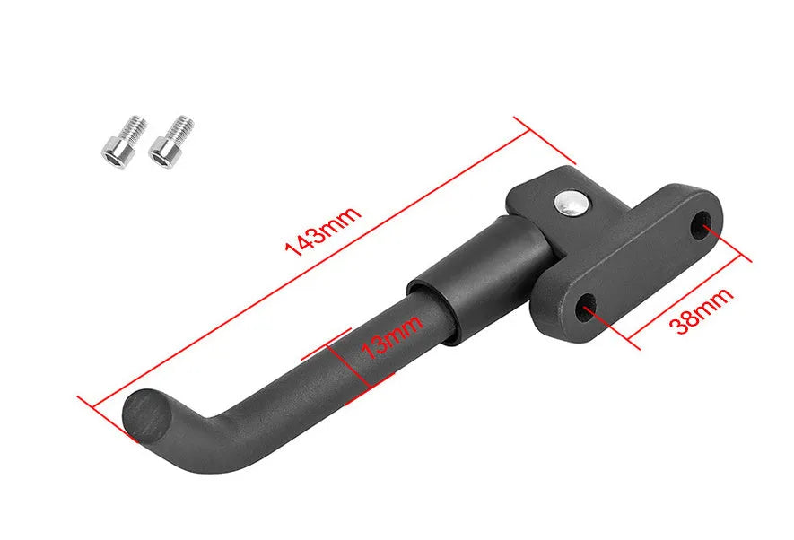 Aluminium electric scooter foot brace in black, white and grey colours with installation screws