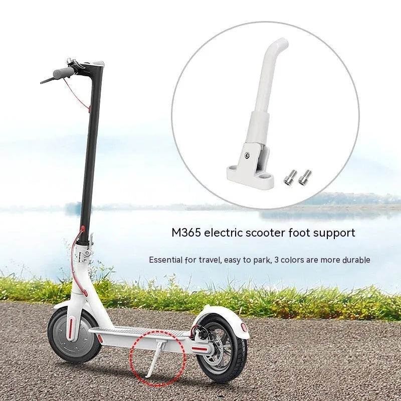 Aluminium electric scooter foot brace in black, white and grey colours with installation screws