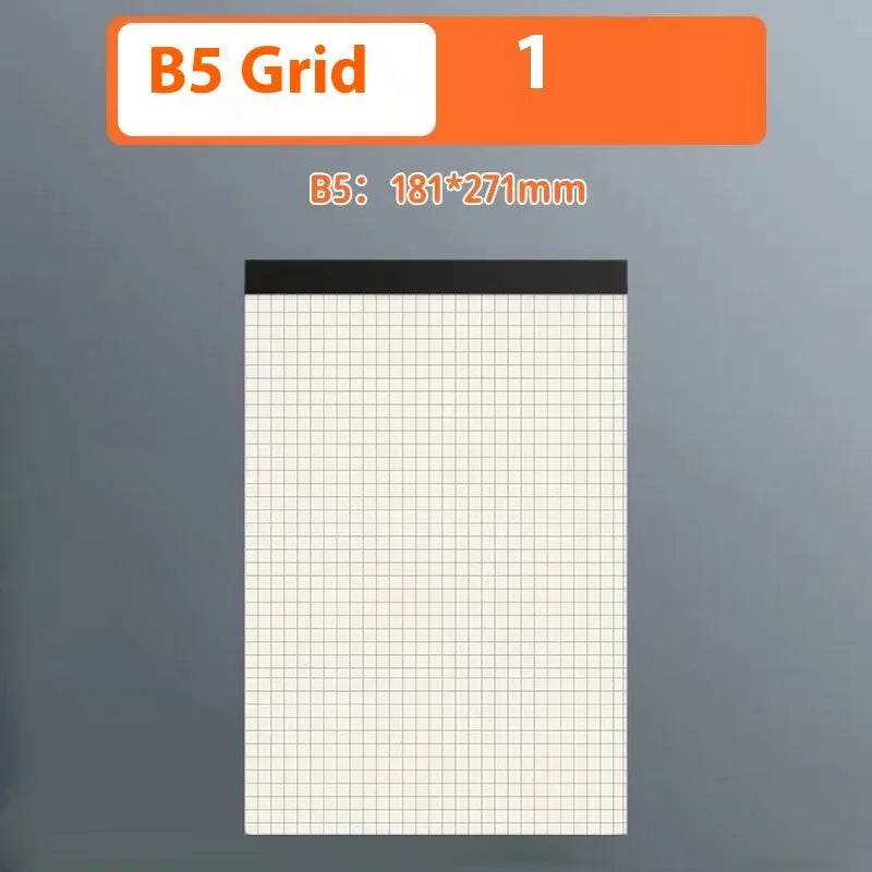 A5 B5 A4 writing pads notebook with 80 sheets in horizontal lines, grid, and blank page styles