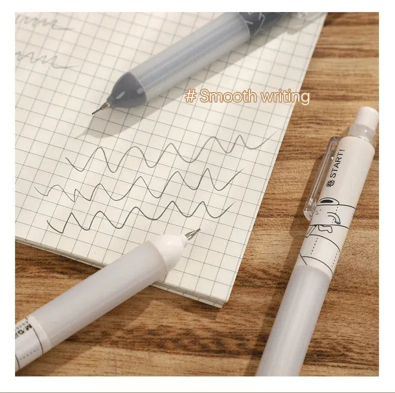 Black and white 0.5mm mechanical pencils with cloud grip on a minimalist background.