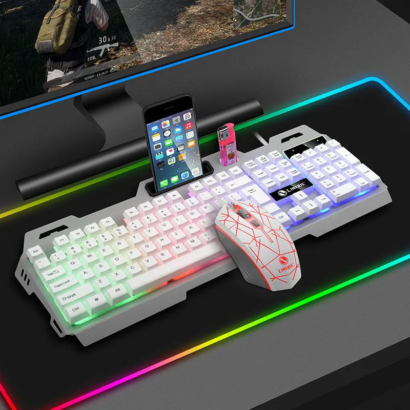 Limei T19 black gaming keyboard and mouse set with plastic housing and USB wired connection