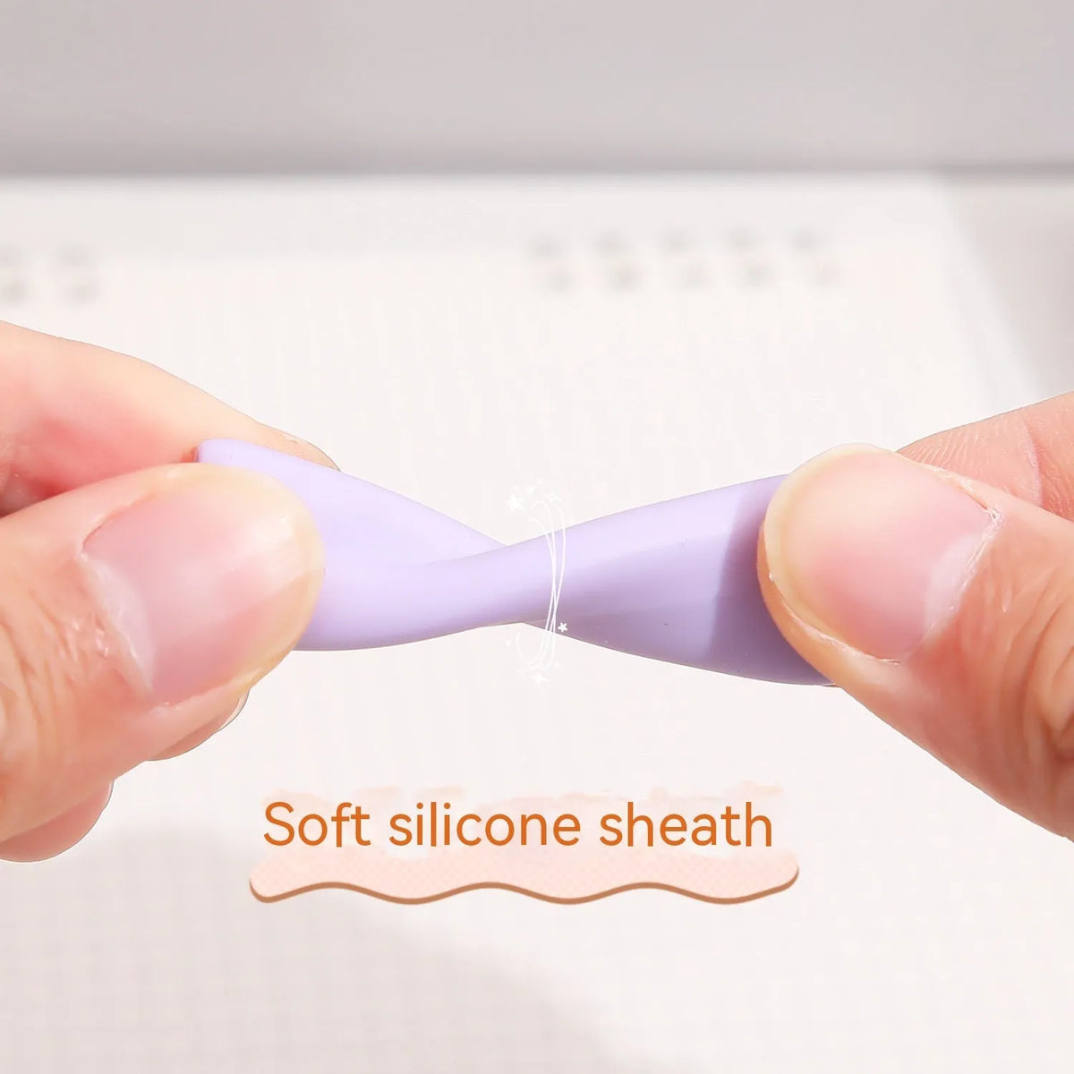 Macaron series press gel pen with 0.5mm tip in smoked brown, white, or powder colour.