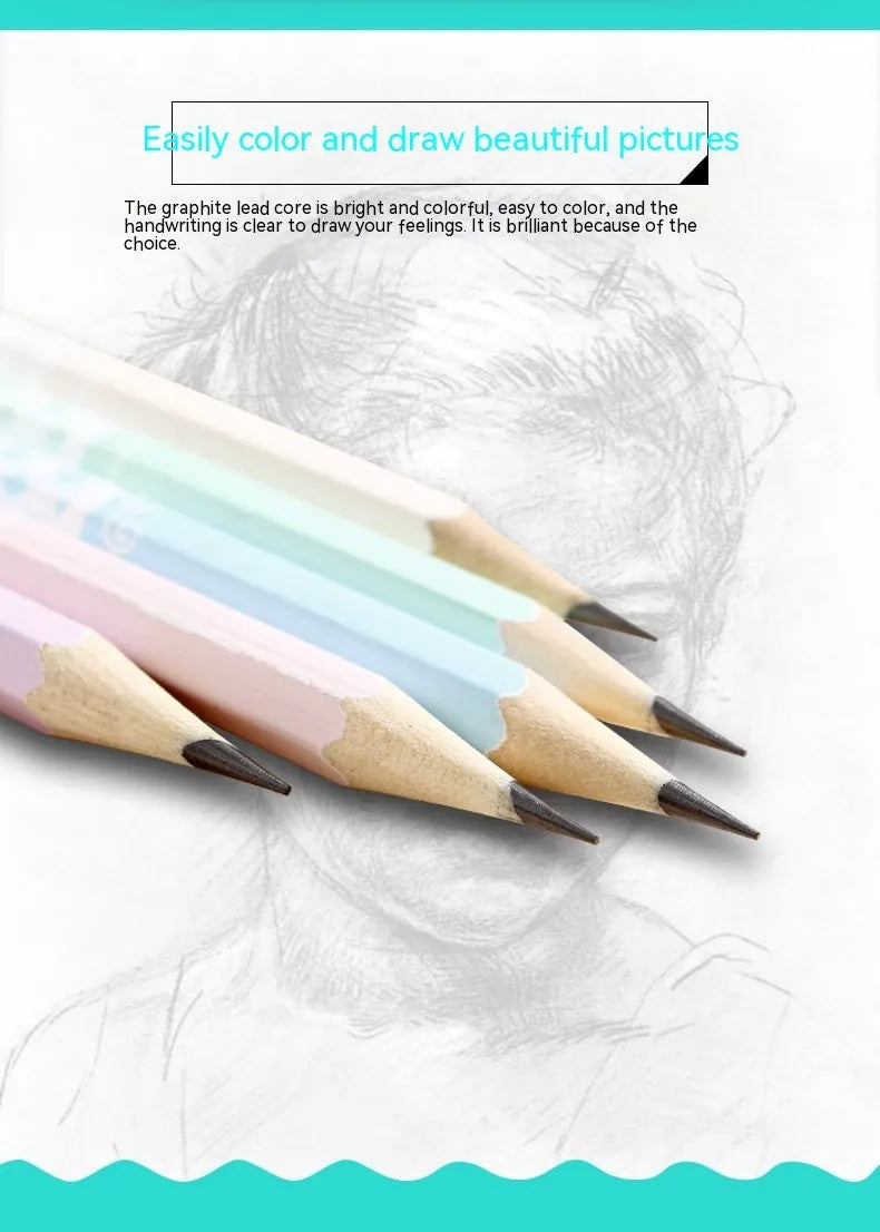 Basswood six-angle thermal transfer pencils with HB refills in 50-piece professional pack