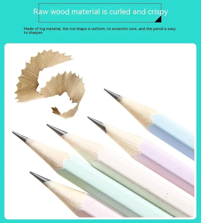 Basswood six-angle thermal transfer pencils with HB refills in 50-piece professional pack