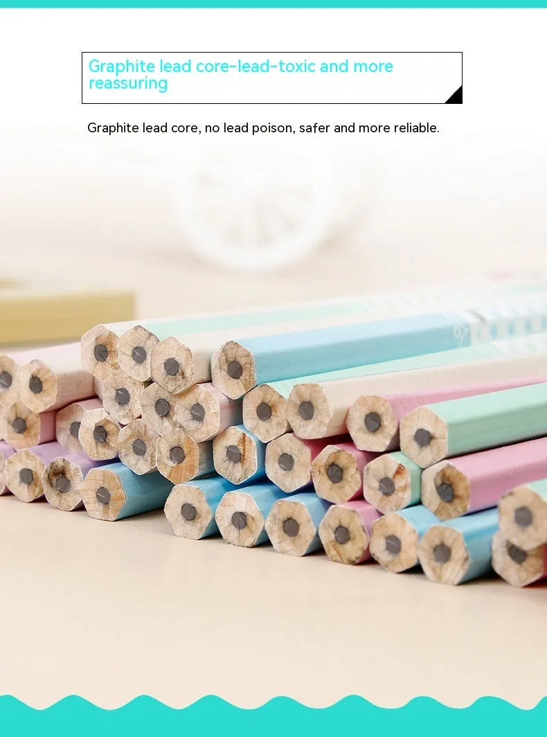 Basswood six-angle thermal transfer pencils with HB refills in 50-piece professional pack