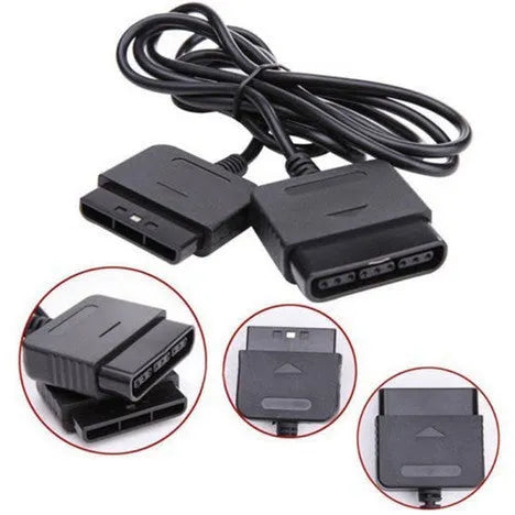 PS2 extension cable black plastic connecting lead for PlayStation 2 controller