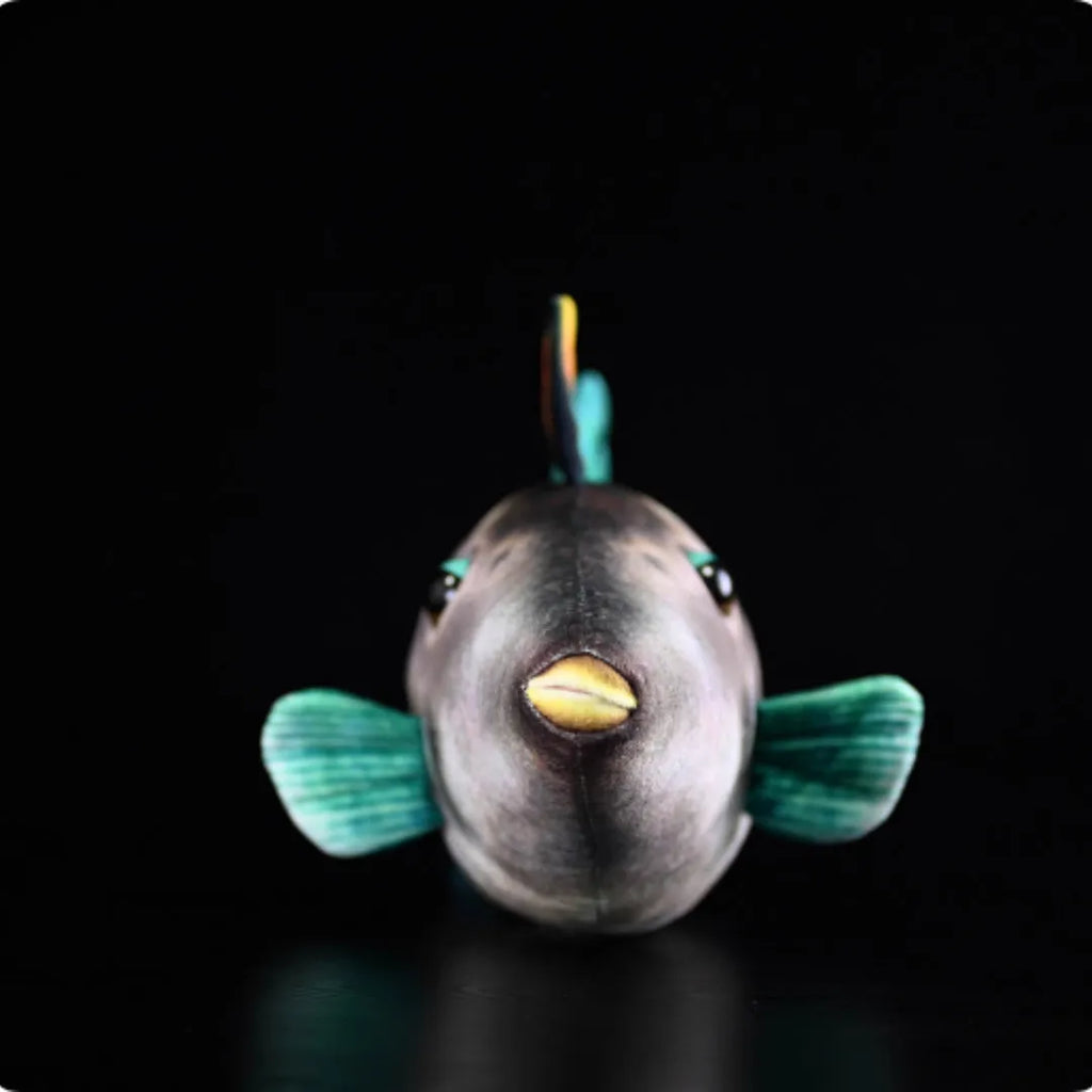 Green fin pufferfish plush toy 42cm flannel doll with PP cotton filling