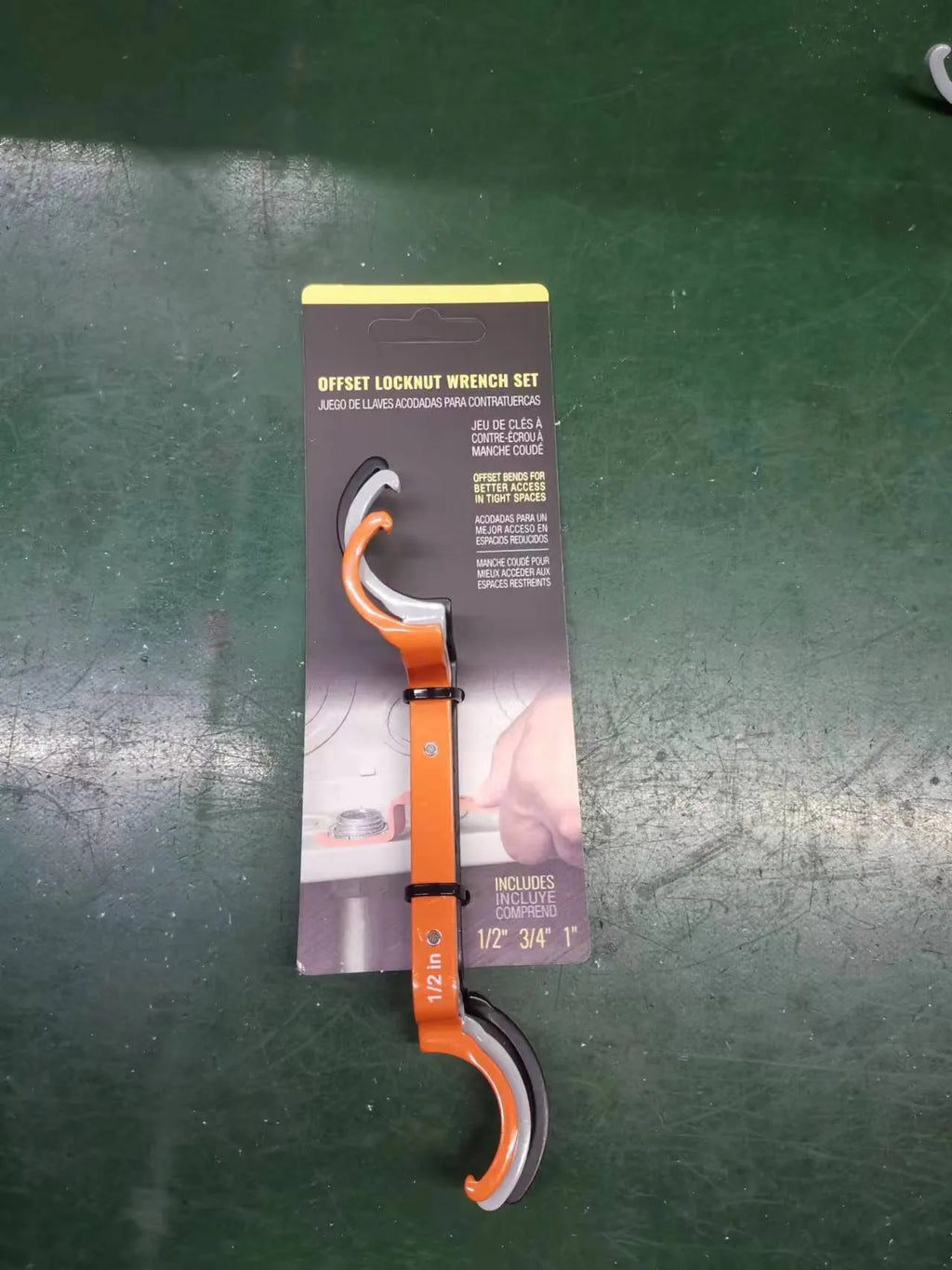 Crescent magnetic suction wrench three-piece set showing orange, grey, and black wrenches with different sizes