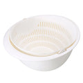 Detachable double-layer PP drain basket, 23 x 23 x 10.5 cm, for fruit, vegetables and rice noodles