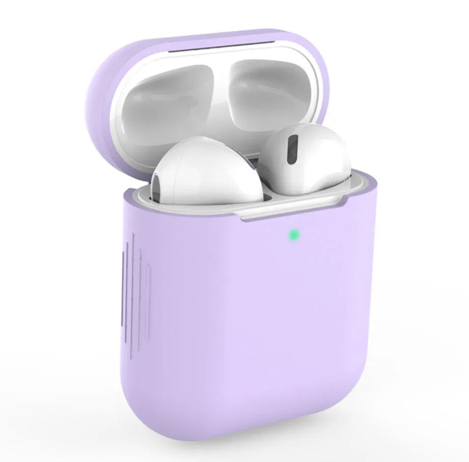 Silicone protective case for Apple AirPods 2 wireless earbuds in multiple colour options