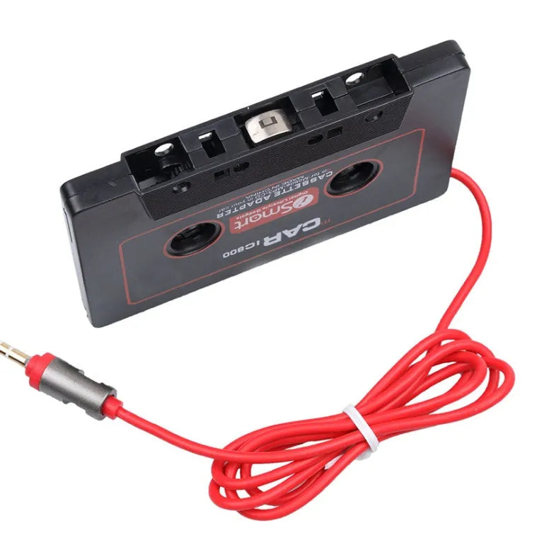 Black MP3 to car cassette converter adapter with 3.5mm audio jack plug