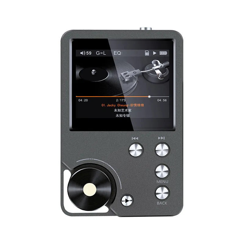 Master HIFI lossless DSD256 music player Silver Gray with 2-inch screen and push-button controls