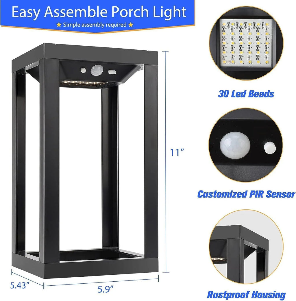 Modern Chinese design outdoor solar wall lamp with plastic housing and IP65 waterproof rating