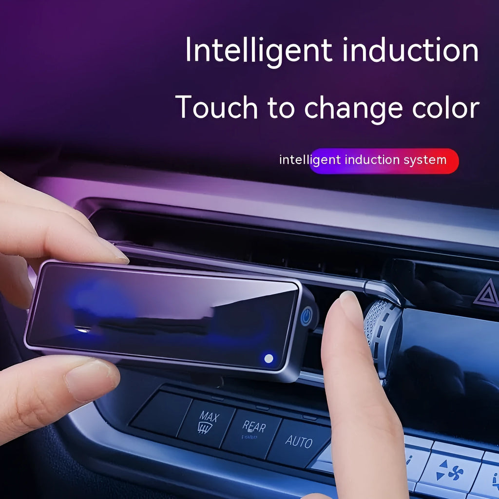 Black car air freshener and LED ambience light unit for vehicle vent mounting