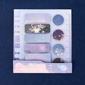 PP bottom plate sticky note index sticker set with loose-leaf ruler and multi-size post-it notes in four colour styles
