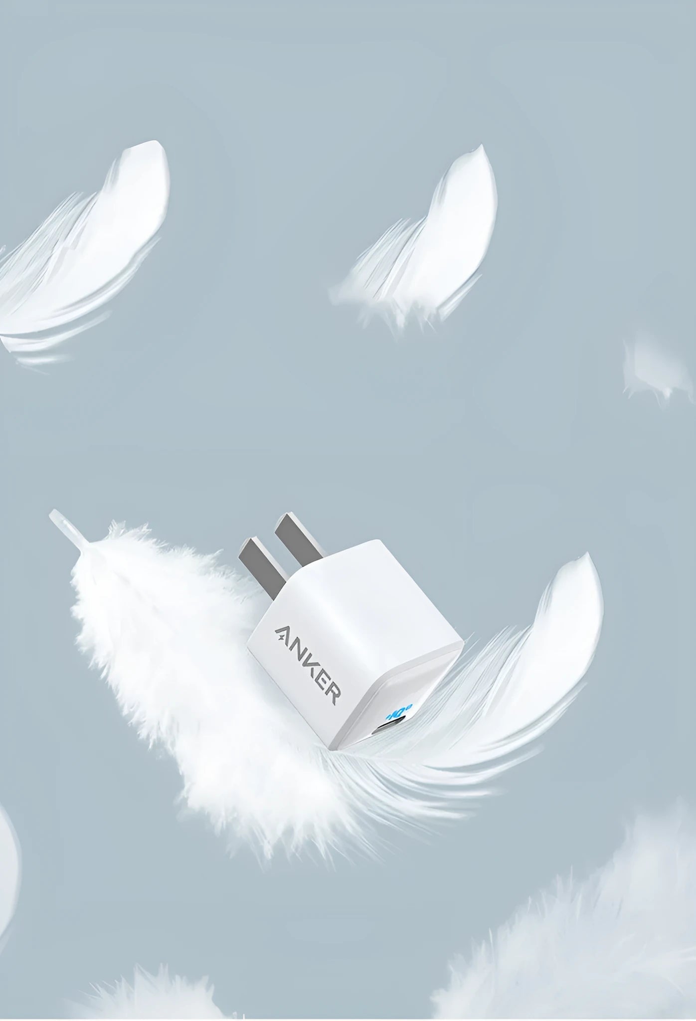 White 18W USB travel phone charger with compact design and standard USB port
