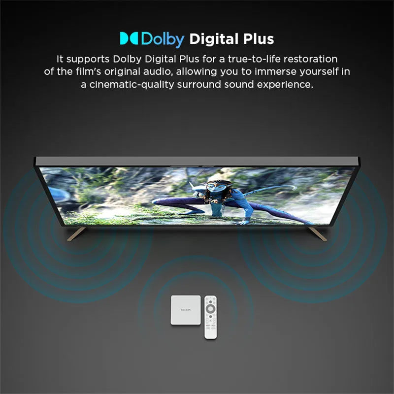 Compact HD Dual WIFI Android TV Box with Bluetooth and 2+32G memory, 96mm size, remote control included