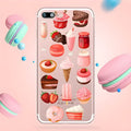 Transparent silicone phone case with ice cream pattern for iPhone models