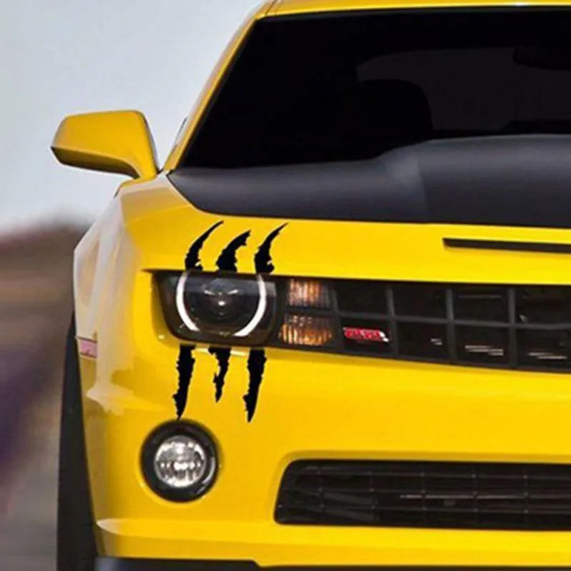 Claw mark car decal sticker 37x9cm in black on a car door panel