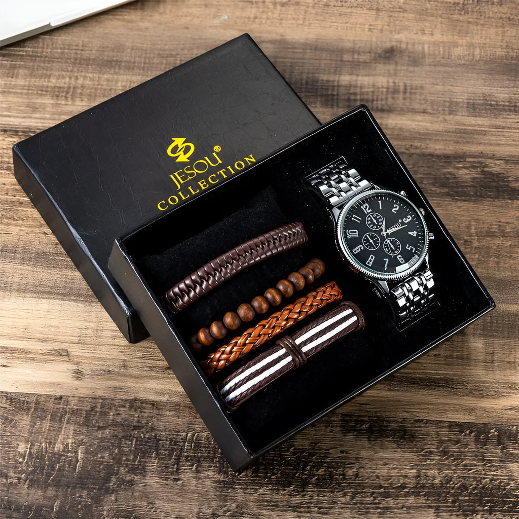 Steel band sport quartz watch with silver alloy case, stainless steel strap, and single fold buckle