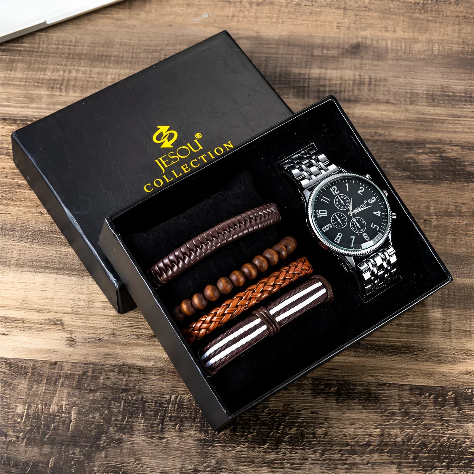 Steel band sport quartz watch with silver alloy case, stainless steel strap, and single fold buckle