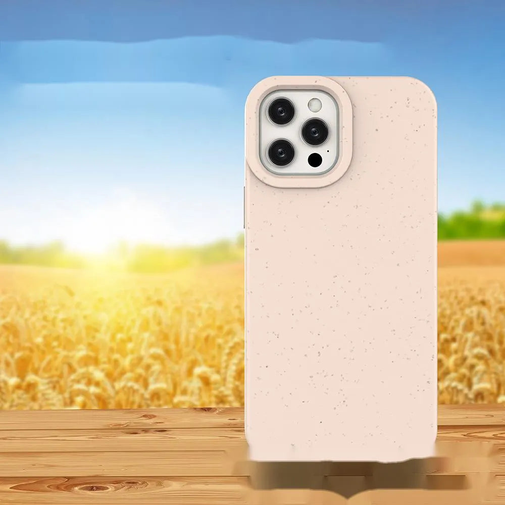 Wheat straw PLA fully degradable mobile phone case for iPhone in black colour