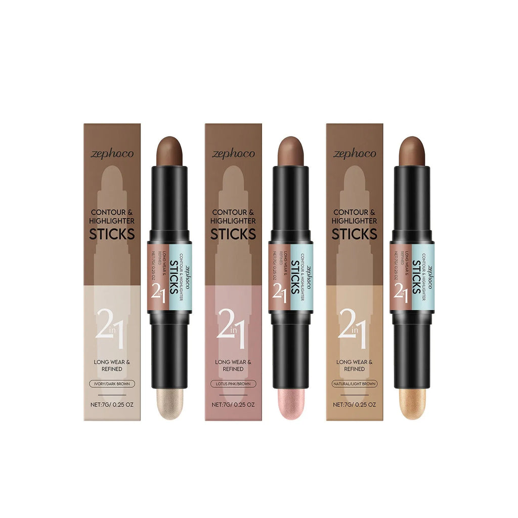 Double-ended highlighting pencil with highlighter and repair tool in compact design