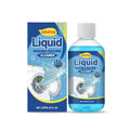 237ml bottle of liquid washing machine cleaner on a washing machine door.