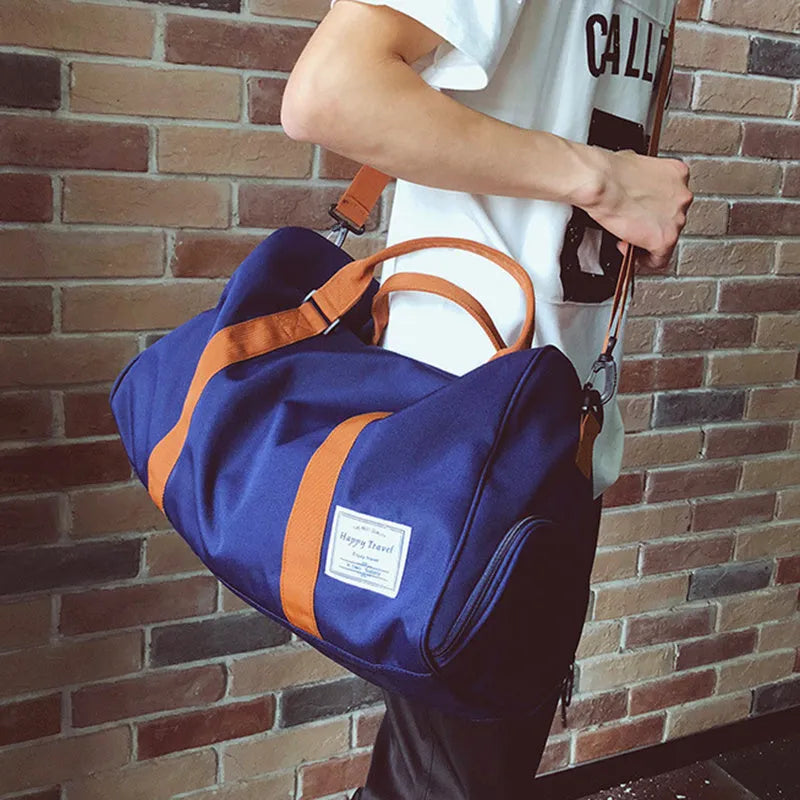 Large Oxford cloth travel duffel bag with waterproof design and independent shoe storage for gym and travel use