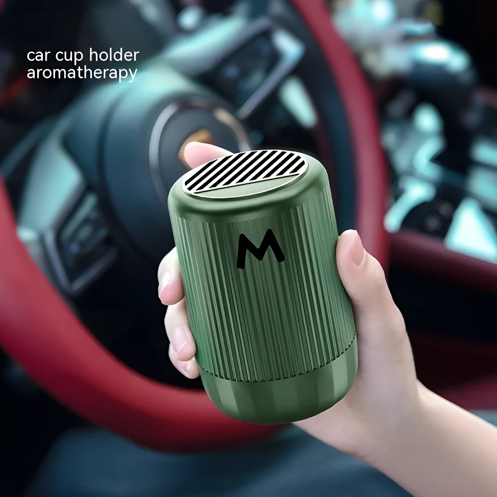 Solid car aromatherapy decoration cup measuring 10x6cm with Ai Meng format design