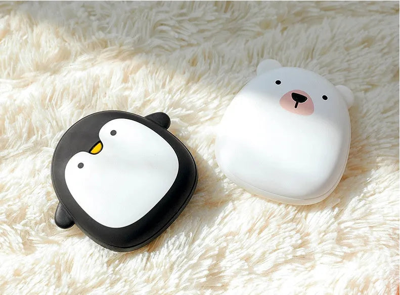 Cartoon penguin polar bear USB rechargeable hand warmer with power bank function