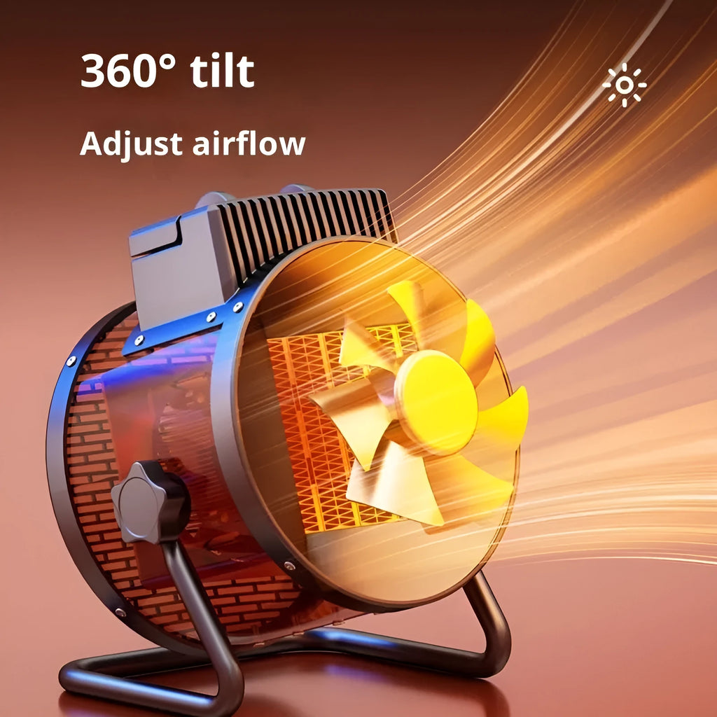 High-power mini heater 3000W with button controls quiet operation spray coating finish