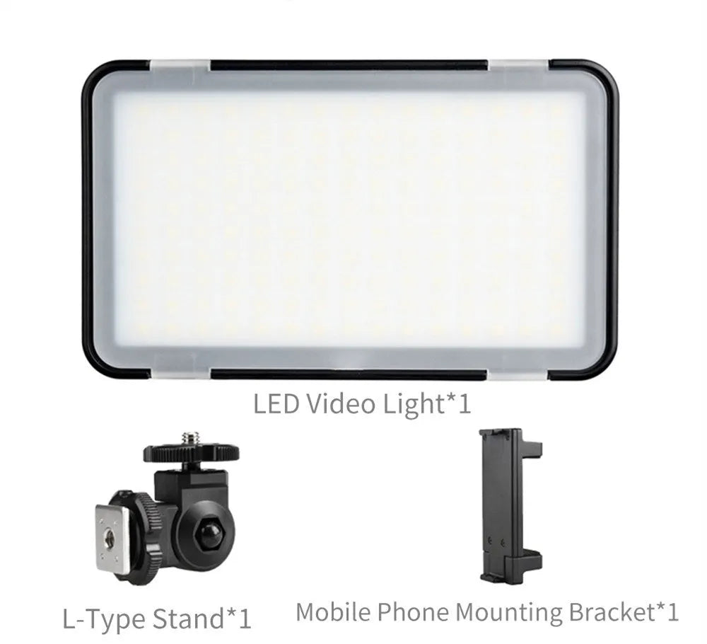 Shenniu M150 ultra-thin LED video light for mobile phone and camera photography with mounting bracket