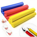 Pack of black rubber grip hoses for organising tableware and pens, showing inner diameter sizes.