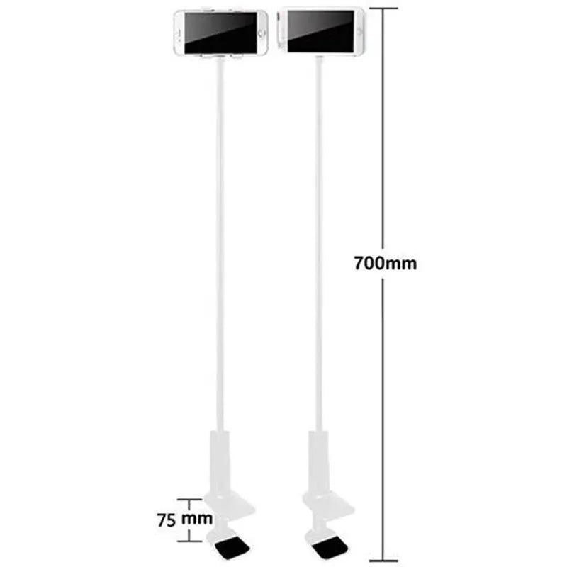 Flexible mount holder with suction base holding a phone at adjustable angle