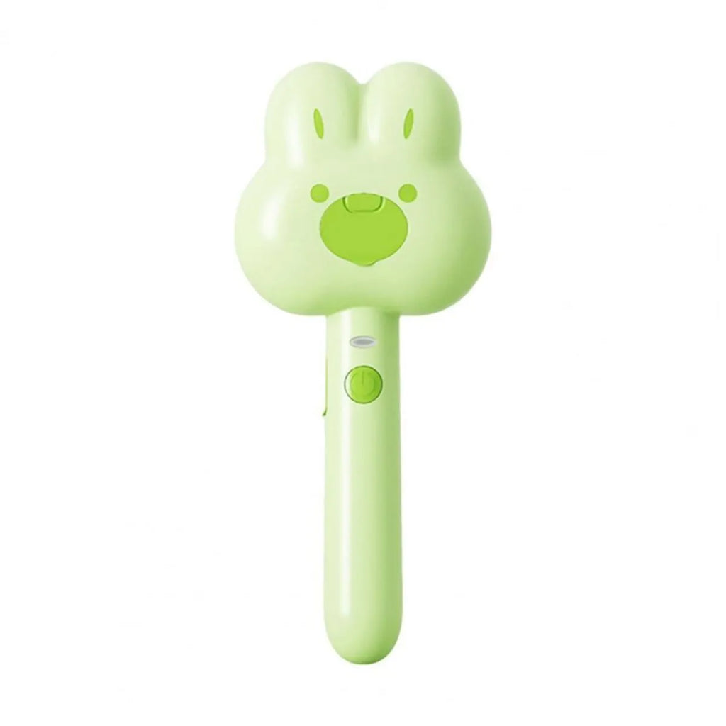 Cartoon design cat steam brush grooming tool with long handle and rounded brush teeth