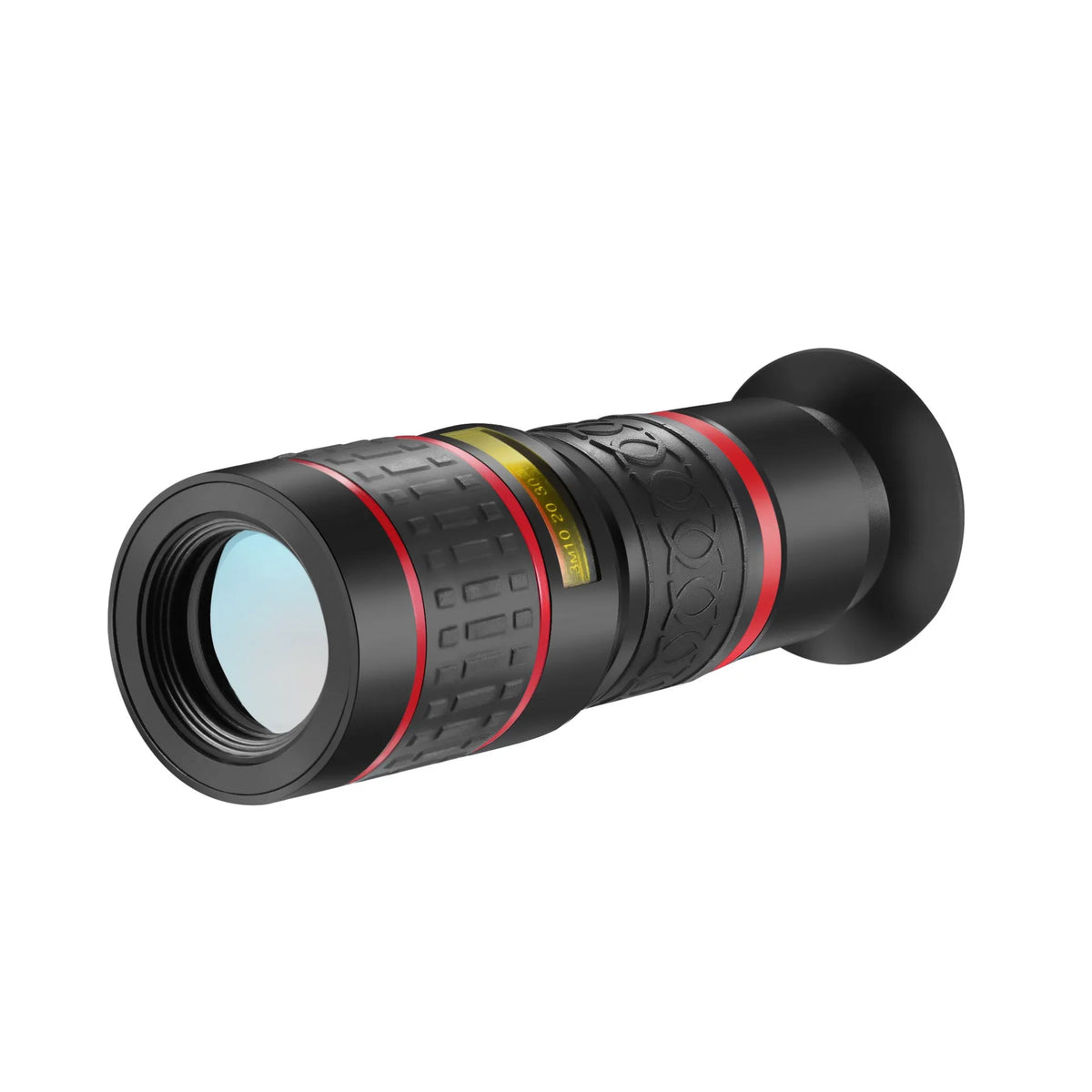 20x magnification mobile phone telescope lens with universal mounting clip on a smartphone