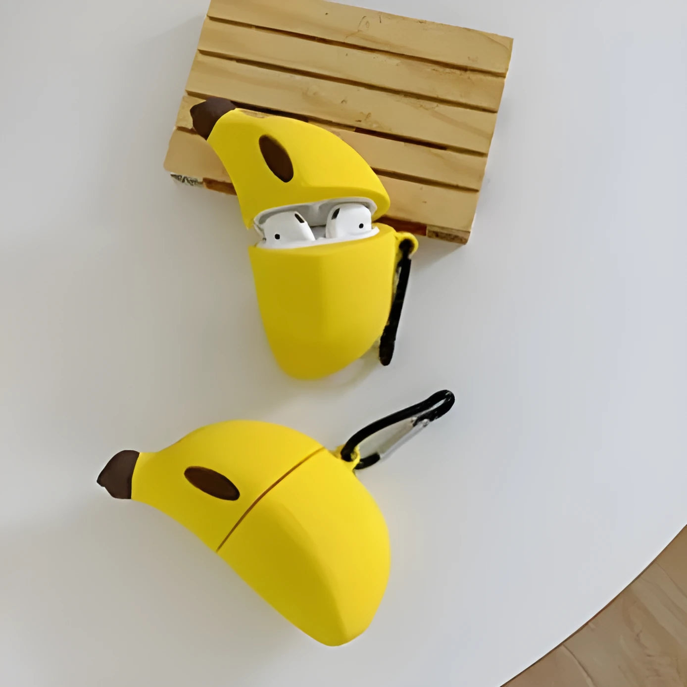 Yellow banana print silicone protective case for Apple AirPods Pro wireless Bluetooth headphones