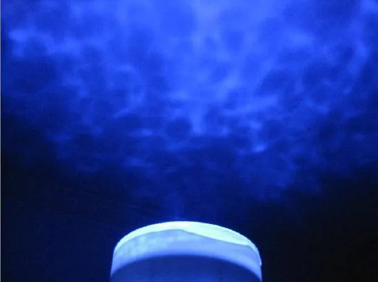 Blue ocean lamp projection LED unit for 2D puzzle scenes with DLP correction.