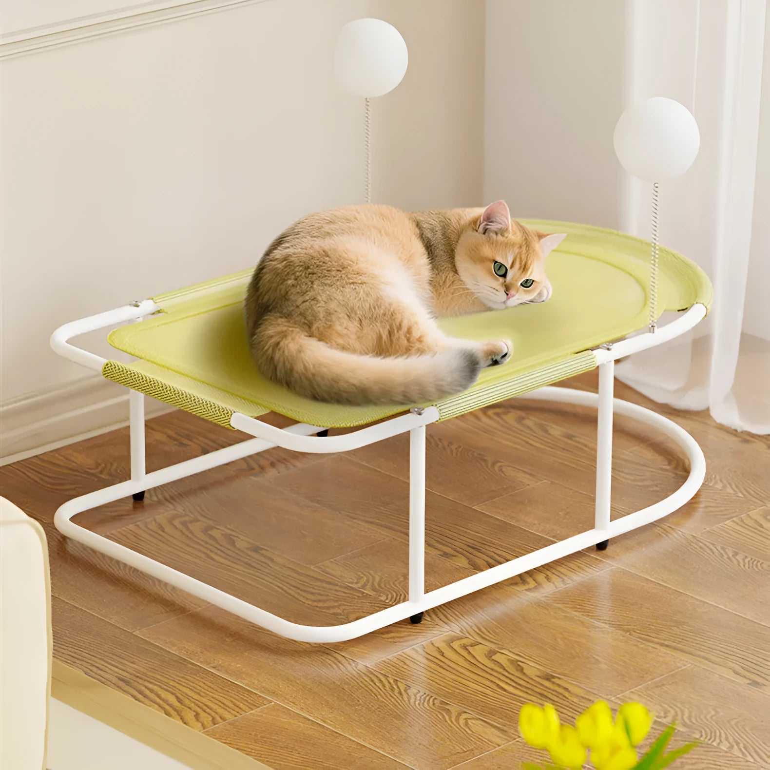 Large grey fabric cat kennel pet bed with breathable construction