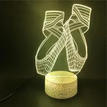 Ballet dancer 3D LED night light with remote control showing colourful illumination