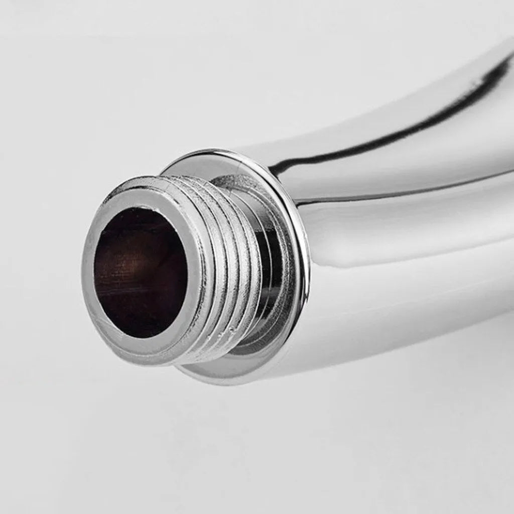 Orange hand-held shower head with hose for rain shower function