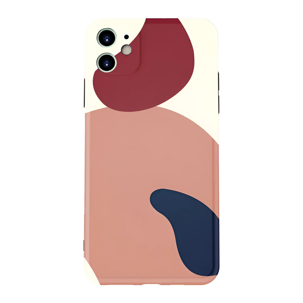 Graffiti mobile phone case in silica gel with Japanese Korean style design and colour matching frame, back cover for iPhone models